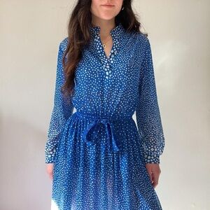 Vintage Blue Polka Dot Dress